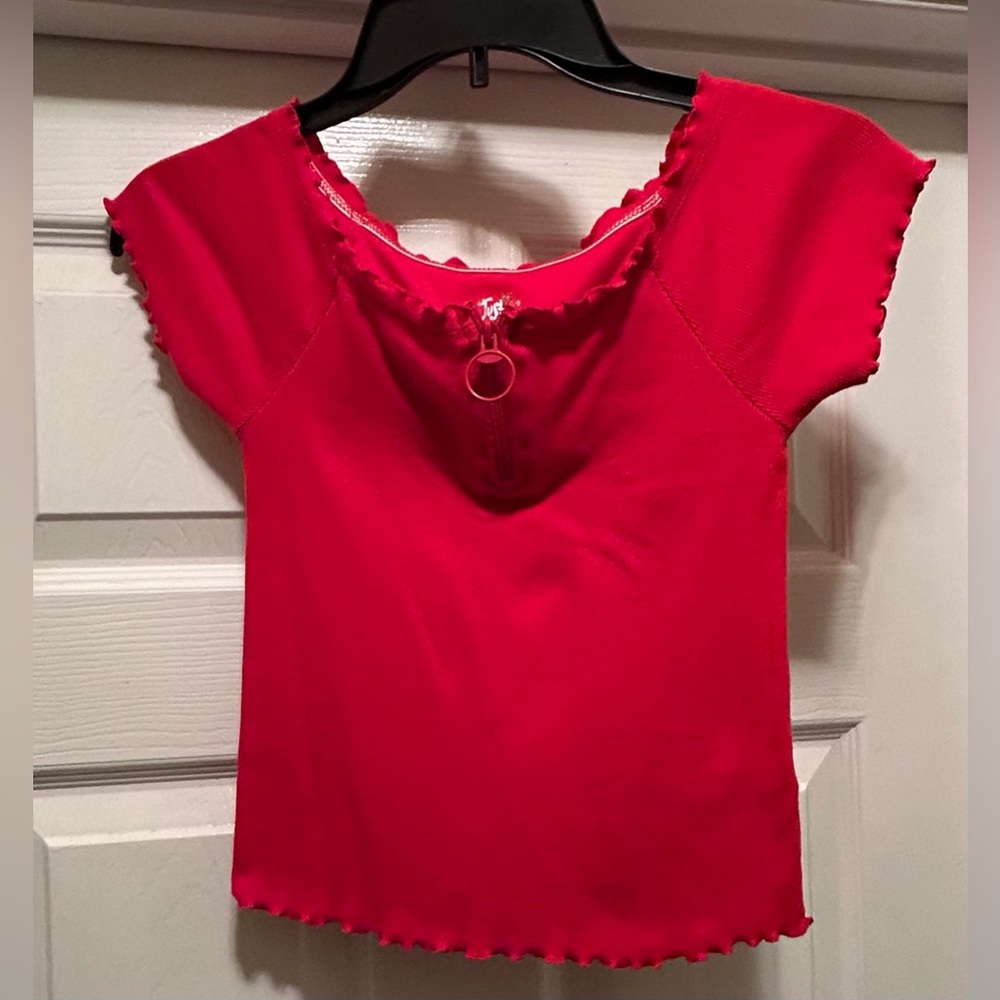 Justice Vibrant Red Short Sleeve Top